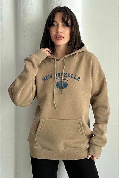 zunop Дамски суитшърт с качулка Mink New Rochelle Oversize