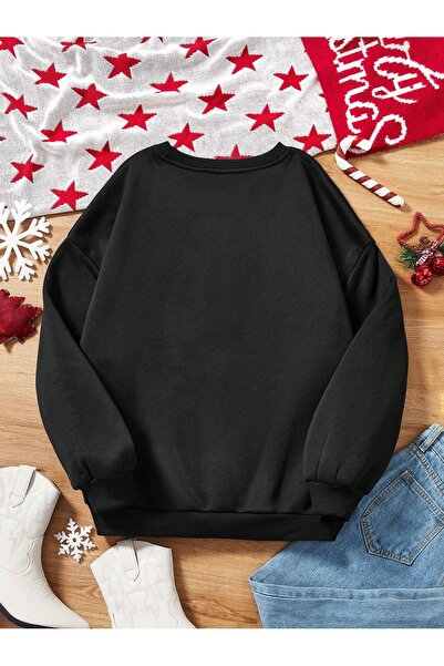 Pink Sky Унисекс суитшърт с овърсайз принт - с щампа на коледна елха отпред, с качулка