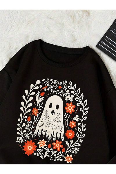 Pink Sky Unisex Oversize Sweatshirt - 1 Hoodie with Front Print for Halloween