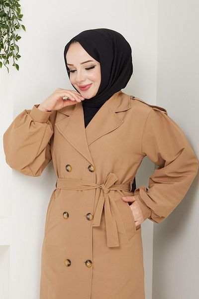 benguen 5854 Μοντέλο Ζώνη Camel Trench Coat