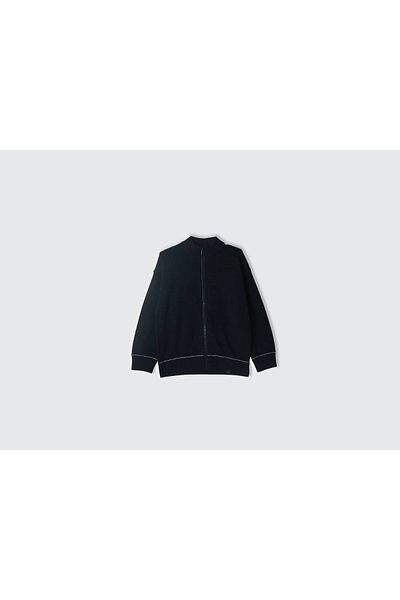 United Colors of Benetton Cardigan cu guler vertical cu fermoar cu logo-ul tivului negru pentru băiat