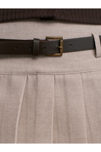 Dilvin 80845 Fusta scurtă plisată groasă Camel