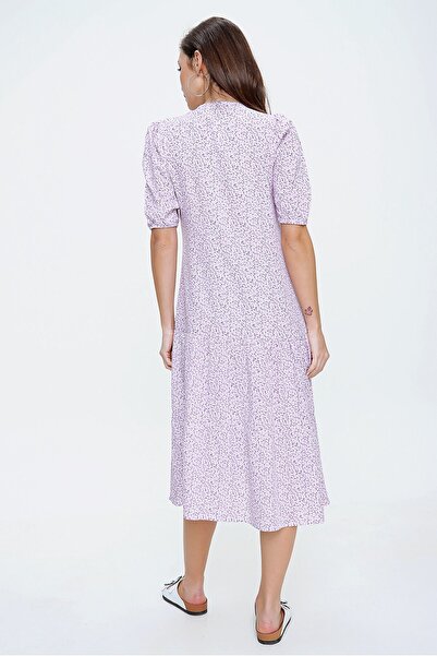 By Saygı Dress with Lace Detail on the Collar