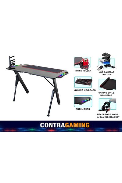 Mahmayi YK V2-1060 with USB Gamepad Holder with RGB Lights Desk Gaming Table for Home and Office