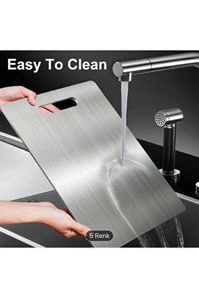 Stainless Art Dayanıklı Paslanma Çelik Ekmek Kesme Tahtası - Sebze Meyve ve H...