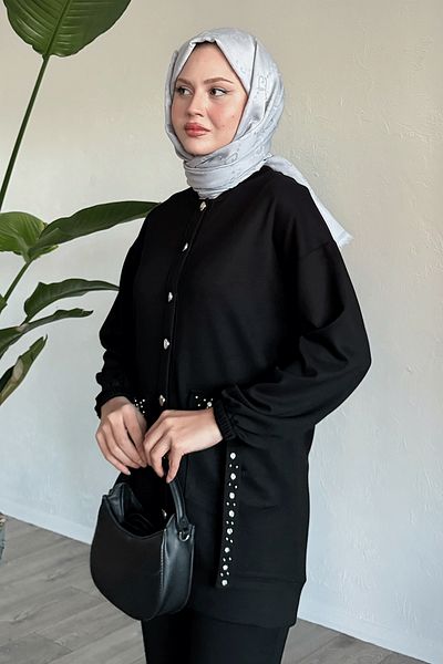 InStyle Black Double Set with Stone Detail - Pockets