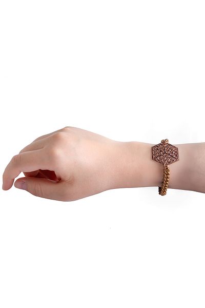 Zeynep Büyükbay Flower of Life Copper Bracelet (Hexagon)