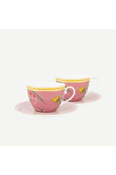 Pip Studio La Majorelle Pink Porcelain Tea Cup Set 280 ml