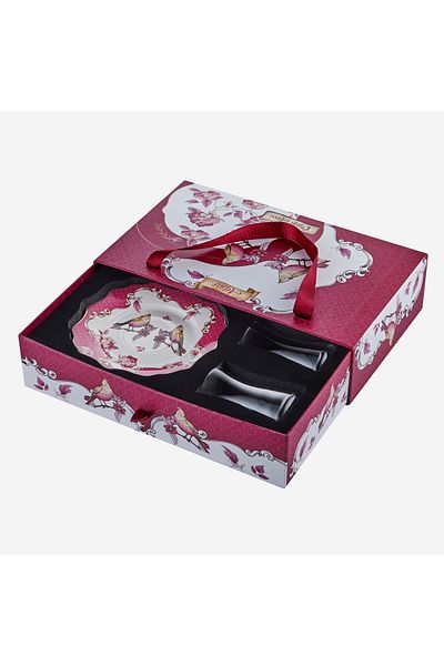 CHIARA ALESSI Allure Pink Porcelain Tea Plate Set 15 Cm