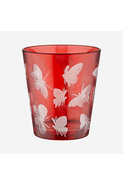 CHIARA ALESSI Farfalla Red Glass Water Cup 345 ml