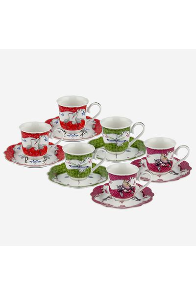 CHIARA ALESSI Allure Mix Porcelain Coffee Cup Set 90 ml