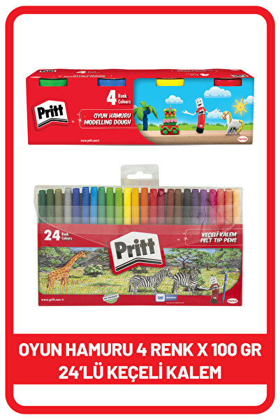 Pritt 24'lü Keçeli Kalem Oyun Hamuru 4 Renk X 100 gr