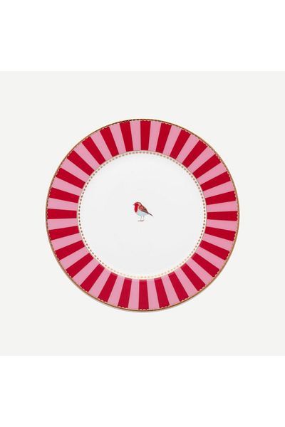 Pip Studio Love Birds Red Pink Porcelain Cake Plate 17 Cm