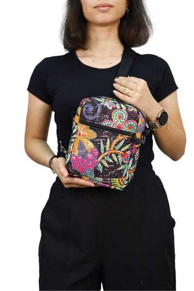 BUSRAKAZANCDESİGN Pul Payet Desenli Çapraz Omuz Çanta,Free Bag, Göğüs Seyahet...