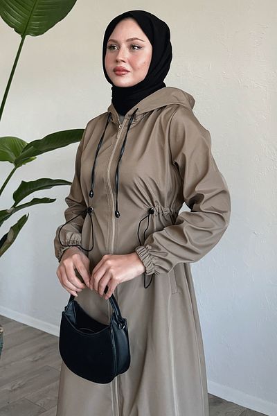 InStyle Καμπαρντίνα με ριγέ μοτίβο Layisa καφέ γάλακτος