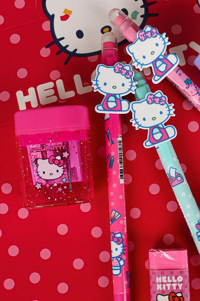 Hello Kitty Hello Kitty للموسم الجديد - قلم ذو طرف متعدد الاستخدامات مقاس 0.7 مم ومجموعة أقلام بيضاوية ذات شفرة مزدوجة