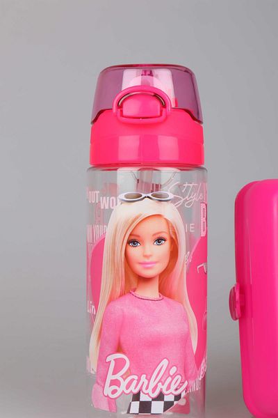 Barbie DEKOMUS New Season Licensed Barbie Tritan Flask and 2 Layer Lunch Box Food Set