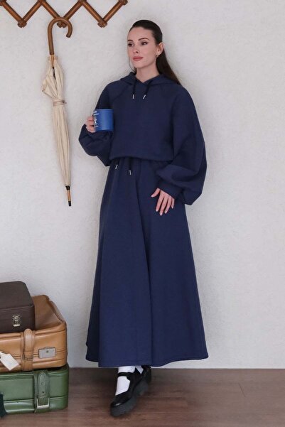 Ceylan Otantik Синій 3-нитковий комплект з світшоту та спідниці