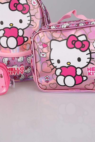 Hello Kitty 32CmSingle Compartment Small Size Kindergarten - Nutrition and Pencil Bag 3 Pieces