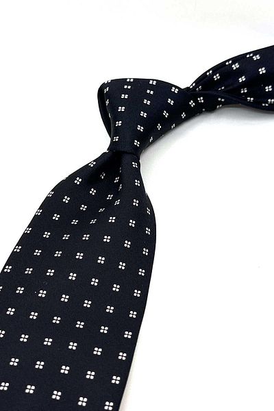Kravatkolik Black Small Pattern Italian Silk Tie İk1687