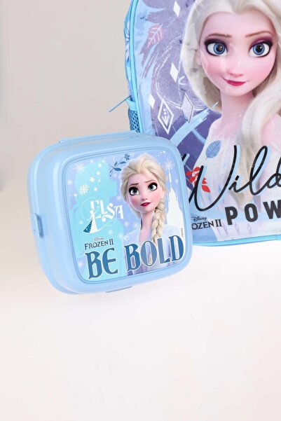 ELSA DEKOMUS Licențiat - ghiozdan „Colecția Blue Frozen Elsafrozen” cu recipient pentru prânz și 500 ML T