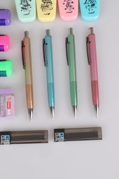 Mikro MICRO 21 PIECES PENCIL SET PHOSPHORUS PENCIL, NIB PENCIL, UNCLINABLE PENCIL, TOMBOW NIB AND ERASER