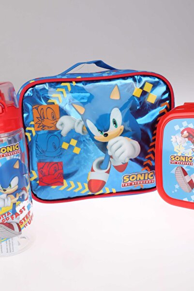 Sonic YENİ SEZON LİSANSLI SONIC ÖZEL KOLEKSİYON BESLENME ÇANTASI,BESLENME KABI VE 500 ML MATARA YEMEK SETİ
