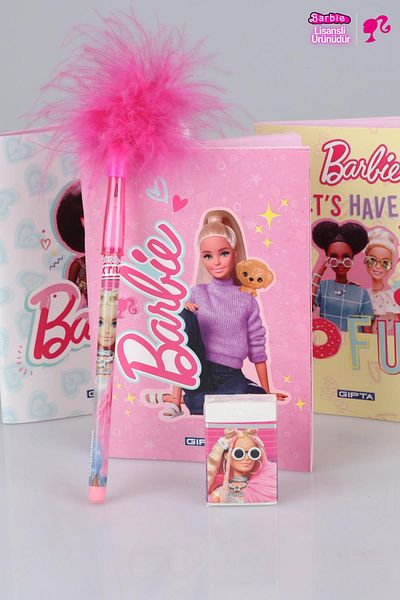 Barbie New Season Licensed Barbie - Feathered Snap-on Pencil and Eraser Set