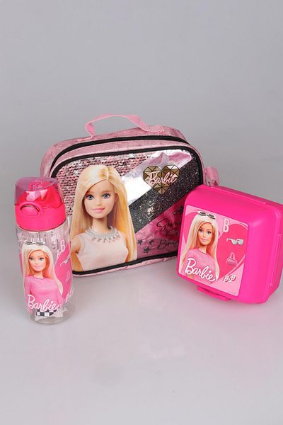 Barbie DEKOMUS Licensed Barbie Mysterious Parilts - "College" Lunchbox, 500 ML Water Bottle and B