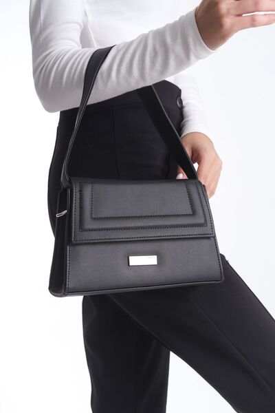 Ineshıt Kadın Özel Tasarım Pınteres Model Uzun Askılı Kapaklı Kutu Model Siya...