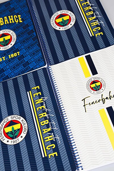 Fenerbahçe "dekomus Cep Defteri Hediyeli" Lisanslı Spırallı 2 Adet Kareli Ve 2 Adet Çizgili A4 Karto