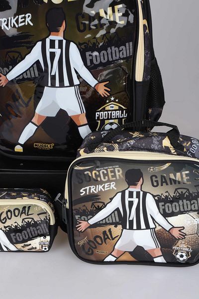 MUGGLE Colecție personalizată Joc de fotbal Dekomus cu licență - Set ghiozdan, cutie de prânz și geantă de creion
