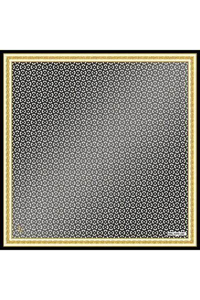 19V69 ITALIA Geometrik Desen Black Seri Twill Eşarp Askısı Ve Hediyelik Seti ...