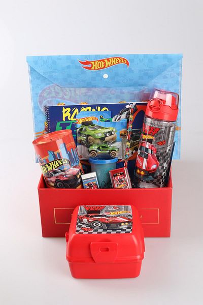 HOT WHEELS Sticlă de apă Hot Wheels cu licență DEKOMUS pentru sezonul nou - cutie de nutriție, fișier Snap, aluat de joacă și vot
