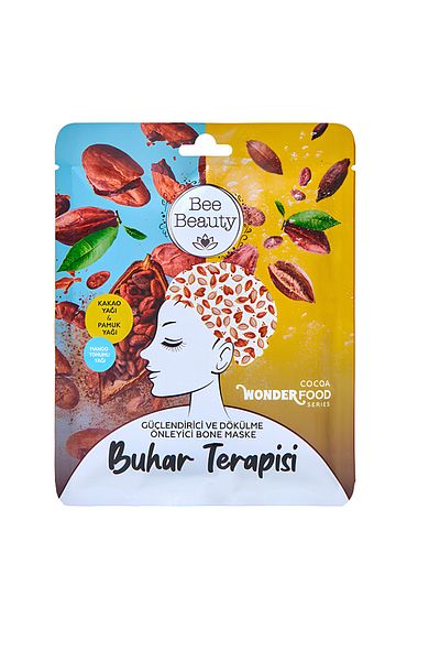 Bee Beauty Wonder Food Cocoa Steam Therapy Strengthening and Anti-Spill Bonnet Mask