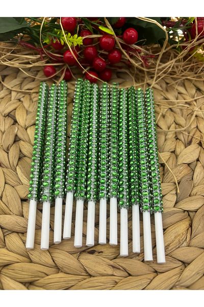 Deniz Party Store Green Stone Cake Pops Stick 16cm 12 Pieces