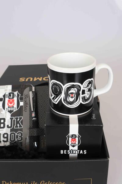 Beşiktaş ÖZEL KUTULU LİSANSLI KUPA, AJANDA VE ROLLER KALEM SETİ