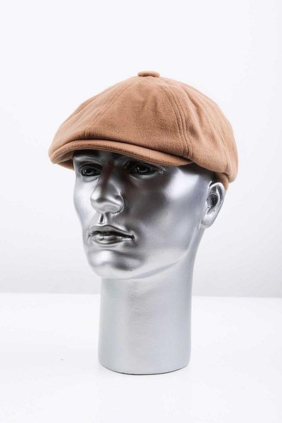Kravatkolik Men's Beige Wool Cap - Plain Wool Cap Kst85