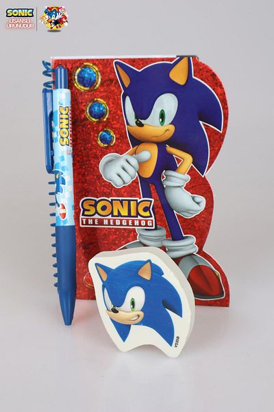 Sonic لوحة مذكرة هولوجرام سونيك مرخصة للموسم الجديد - طرف متعدد الاستخدامات 0.7 مم ومجموعة ممحاة بتصميم خاص