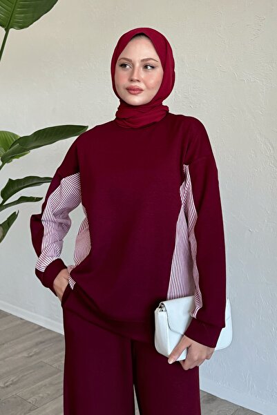 InStyle Burgundy Shirt and Long Suit Set