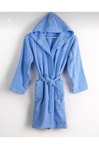 Eymir Home Collection رداء حمام مخملي للأولاد الصغار من Garson Boy بغطاء للرأ...