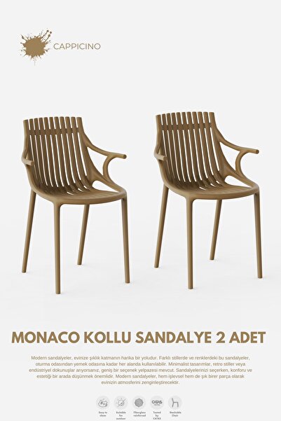 Daim Plastik MONAKO KOLLU  LÜX CAFE &  RESTAURANT  SANDALYESİ 2 Li Set