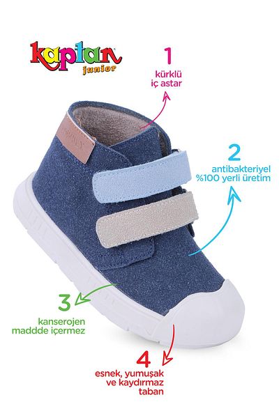KAPTAN JUNIOR Cizme pentru băieți, ortopedice, cu talpă anti-alunecare, Captain Junior - BMLE 550