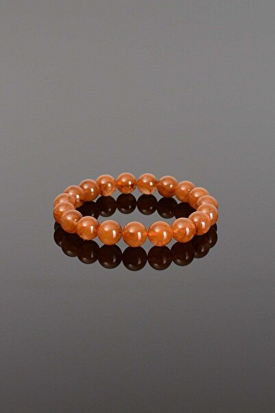 Safnaturel Hematoid Rutilli Kuvars Doğal Taş Bileklik 9 mm