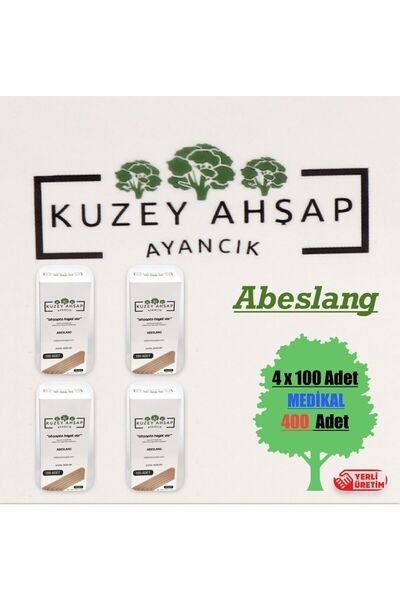 Kuzey Ahşap Ayancık 100’lü Abeslang Dil Çubuğu - Ağda Spatulası x 4 Kutu