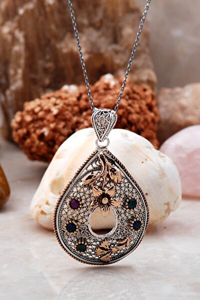 Sümer Telkari Telkari Işlemeli Karanfil Tasarım Gümüş Kolye 3908