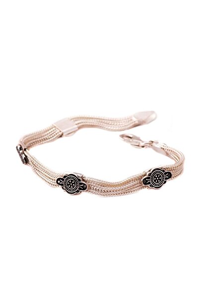 Sümer Telkari Hitit Motifli Hasır Gümüş Bileklik 1181