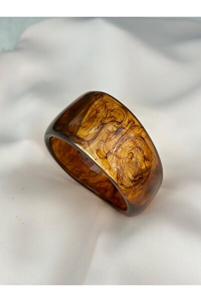 MyladyAccessoriess Açık Kahve Reçine Akrili Kelepçe Bileklik