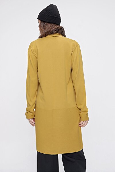 By Saygı Shawl Collar Double Sleeve Pocketed Lycra Knitwear Cardigan