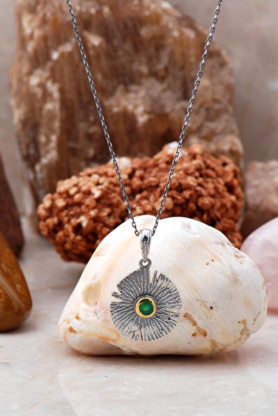 Sümer Telkari Çekiç Dövme Nilüfer Tasarım Gümüş Kolye 6497